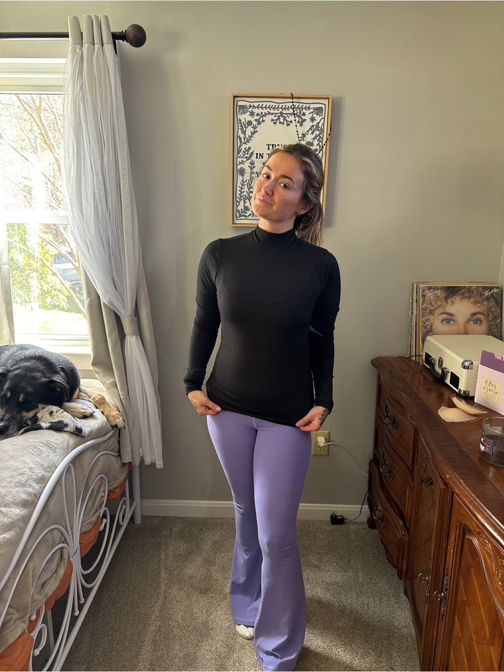 No Boundaries Black Mock Neck Long-Sleeve Top